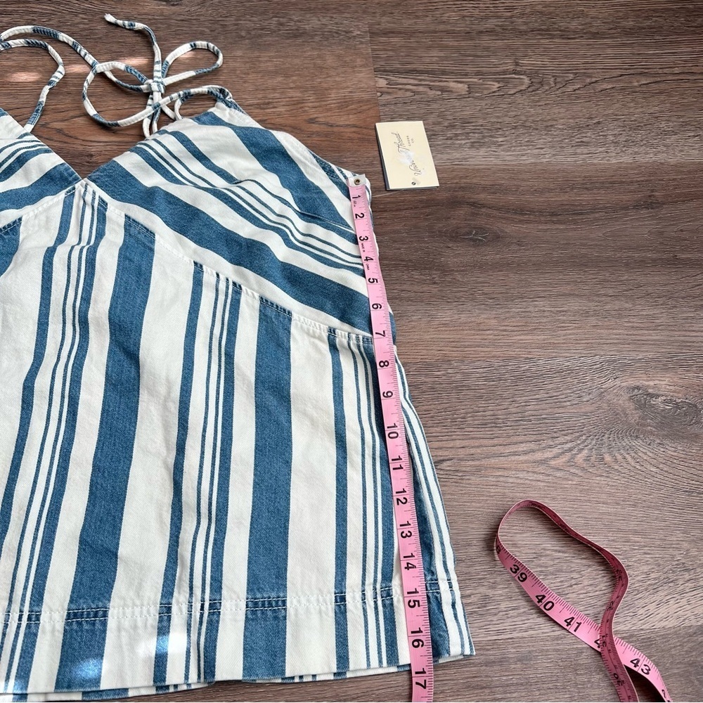 NWT Women's Striped Denim Tank Top - Universal Thread Navy XL - Picture 7 of 7